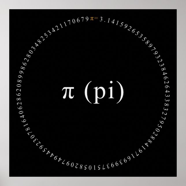 Pi, das irrationale, mathematisch konstante Poster (Vorne)
