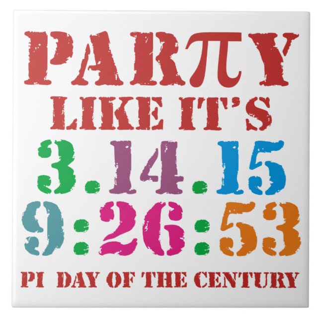 Pi day 2015 Keramik tile 3.14.15 9:26:53 Fliese (Vorderseite)