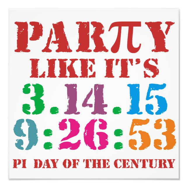 Pi day 2015 poster print art 3.14.15 9:26:53 Pi (Vorne)