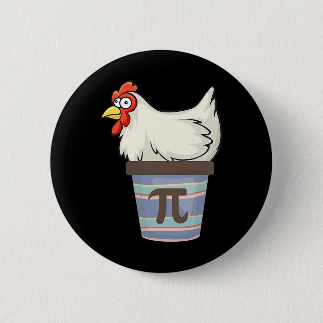 Pi Day 2025 Math Lover Mathematics Chicken Pot Pie Button (Vorderseite)