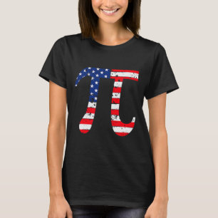 Pi Day American Flag Patriotic Mah Nerd Geek 3.14 T-Shirt