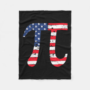 Pi Day American Flag Patriotic Mathe Nerd 3.14 Fun Fleecedecke
