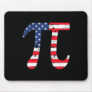 Pi Day American Flag Patriotic Mathe Nerd 3.14 Fun Mousepad