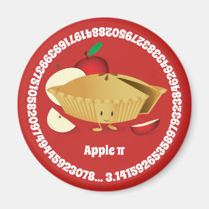 Pi Day Apple Pie Cartoon Zeichennummern Magnet