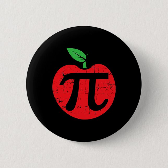 Pi Day Apple Pie Pun 3.14 Niedlich Mathe Lover Leh Button (Vorderseite)