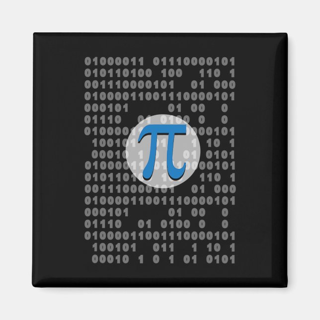 Pi Day Ascii Binärkode 3.14 Pi Symbol Mathematik N Magnet (Vorne)