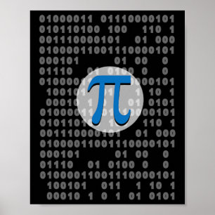 Pi Day Ascii Binärkode 3.14 Pi Symbol Mathematik N Poster