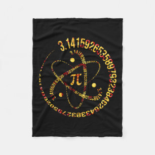 Pi Day Atom Pi 3.14 Science Math Lover Fleecedecke