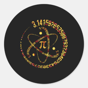 Pi Day Atom Pi 3.14 Science Math Lover Runder Aufkleber