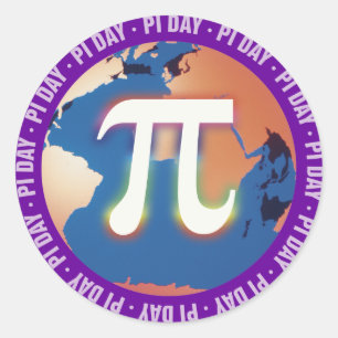 Pi Day auf Erden Mathematik Runder Aufkleber