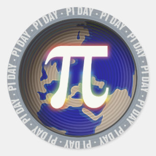 Pi Day auf Erden   Mathematik Runder Aufkleber