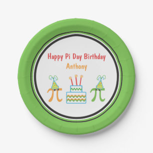 Pi Day Birthday Name Paper Plakat hinzufügen Pappteller