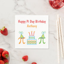 Pi Day Birthday Personalisiert Paper Napkins