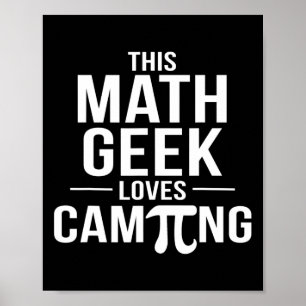 Pi Day Camping T-Shirt Math Geek Teacher Math Club Poster