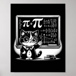 Pi Day Cat for Boys Kids Men Women Teacher Pi Day Poster