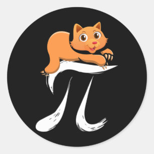 Pi Day Cat Kitten März 14 Mathematik Runder Aufkleber