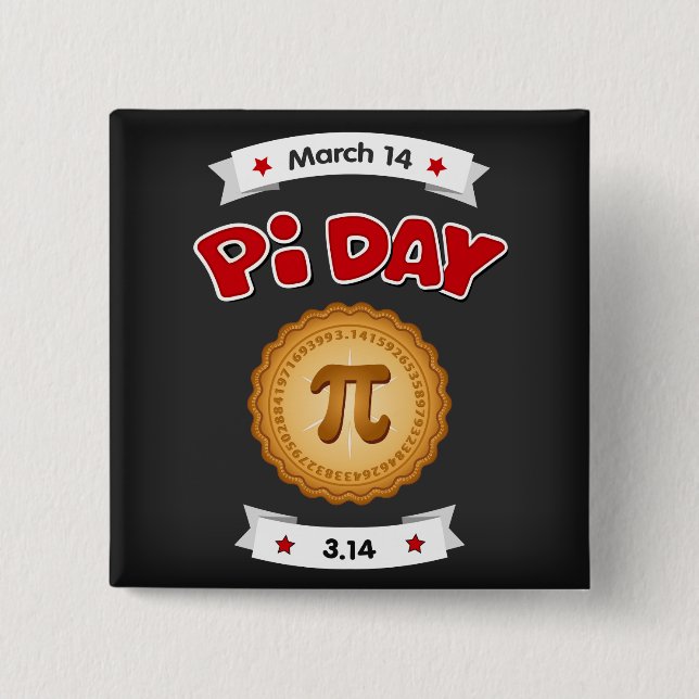 Pi Day Chalkboard, März 14, Button (Vorderseite)