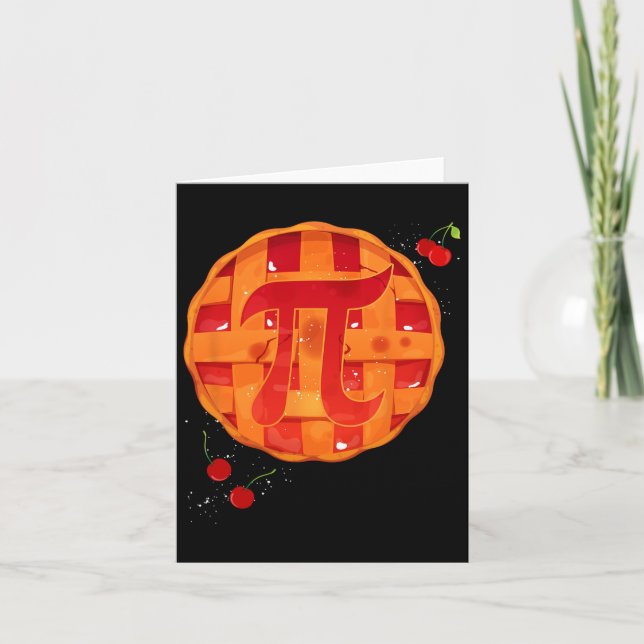 Pi Day Cherry Pie Mathe Lehrer Funny Erntedank Karte (Vorderseite)