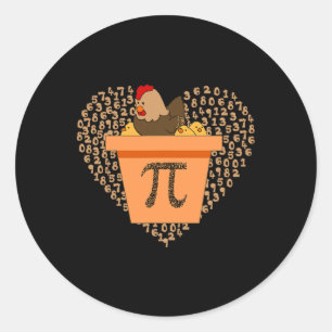 Pi Day Chicken Pot Pi Pie Math 3,14 Runder Aufkleber