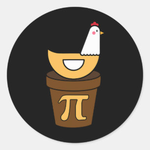 Pi Day Chicken Pot Pie 3.14 Mathe Science Funny Bo Runder Aufkleber