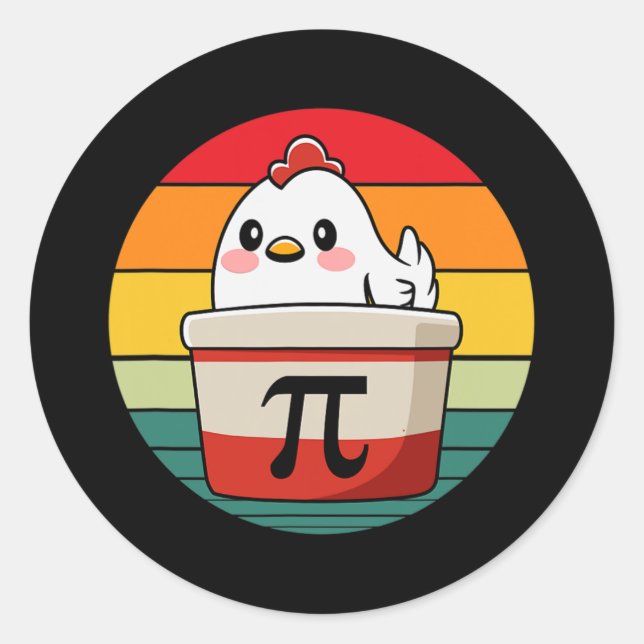 Pi Day Chicken Pot Pie Funny Mathe Lehrer Nerd Gee Runder Aufkleber (Vorderseite)