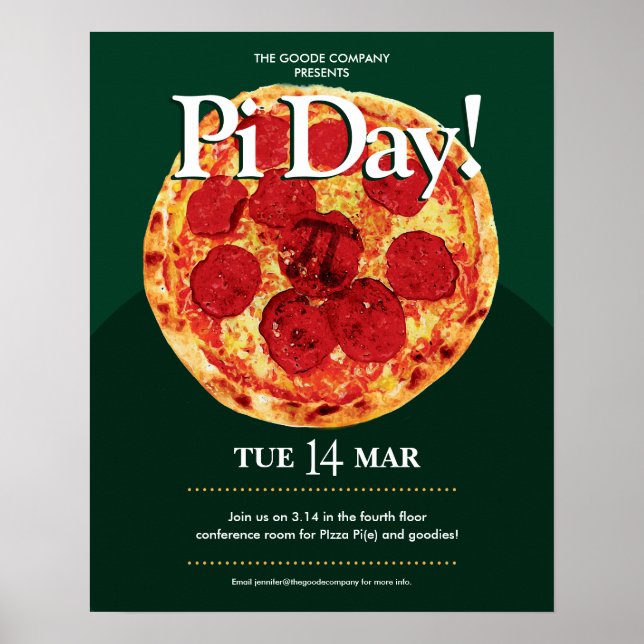 Pi Day Company-Veranstaltung | Pizza Party Poster (Vorne)