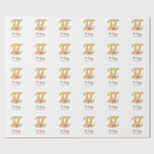 Pi Day Cute Cat Postcard – Sweet & Infinite | Math Geschenkpapier (Flach)