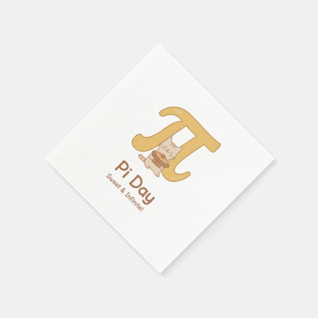 Pi Day Cute Cat Postcard – Sweet & Infinite | Math Serviette (Ecke)