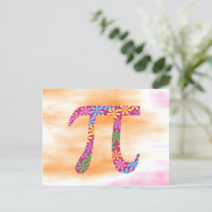 Pi Day Floral Spring Pi Symbol Postkarte