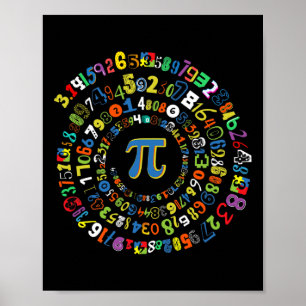 Pi Day Funny Spiral Mah Geek Cool Mathematik Lov Poster