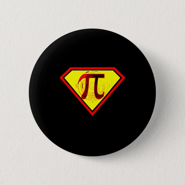 Pi Day Funny Superherum Kostüm Button (Vorderseite)