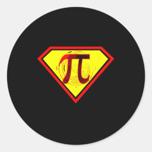 Pi Day Funny Superherum Kostüm Runder Aufkleber
