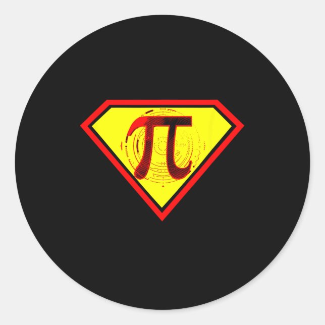 Pi Day Funny Superherum Kostüm Runder Aufkleber (Vorderseite)