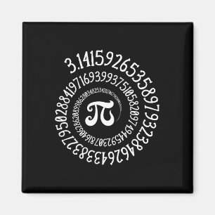 Pi Day Funny Vintag Graphal Spiral Formel Math L Magnet
