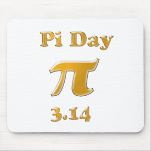 Pi Day Gold auf Weiß Mousepad