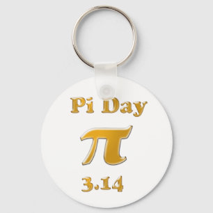 Pi Day Gold auf Weiß Schlüsselanhänger
