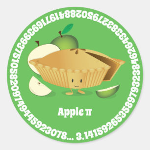 Pi Day Green Apfelkuchen Zeichennummern Runder Aufkleber