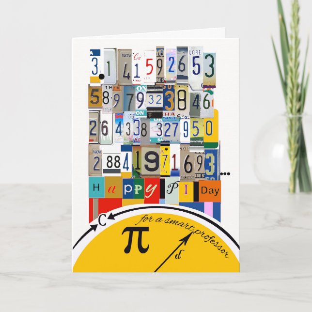 Pi Day Greetings for Professor, Number Crunching Karte (Vorderseite)