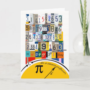 Pi Day Greetings for Professor, Number Crunching Karte