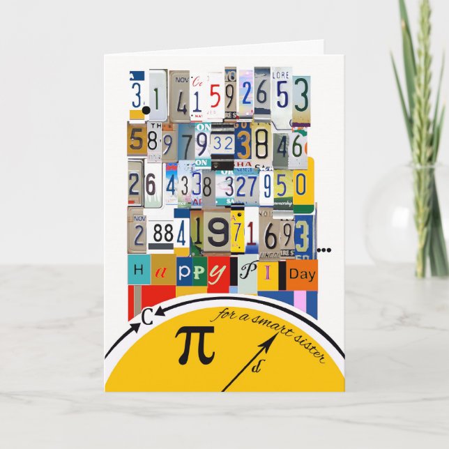 Pi Day Greetings for Sister, Crunching Numbers Karte (Vorderseite)