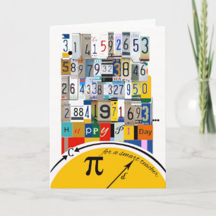 Pi Day Greetings for Teacher, Crunching Numbers Karte