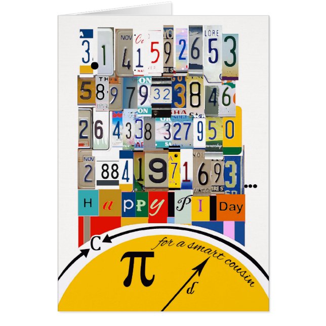 Pi-Day-Grüße für den Cousin, laufende Nummern (Vorne)