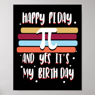 Pi Day Happy Geburtstag 3.14 Coole sonnige Zahlen  Poster