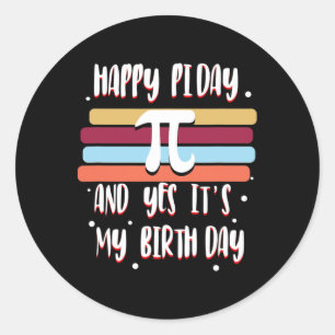 Pi Day Happy Geburtstag 3.14 Coole sonnige Zahlen  Runder Aufkleber