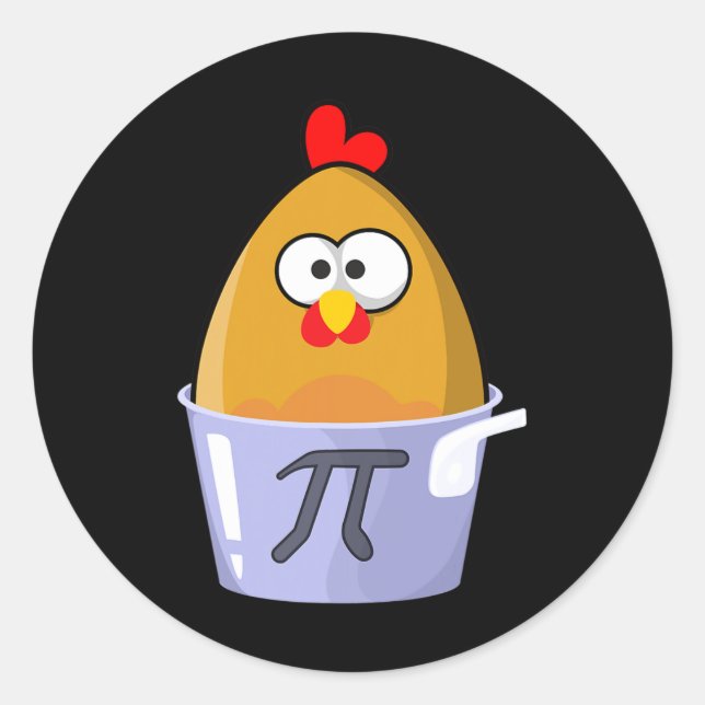 Pi Day Humore Chicken Pot Pie Math Lover Novelty Runder Aufkleber (Vorderseite)
