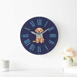 Pi Day Hund mit Pi Symbol Happy Pi Day Große Wanduhr