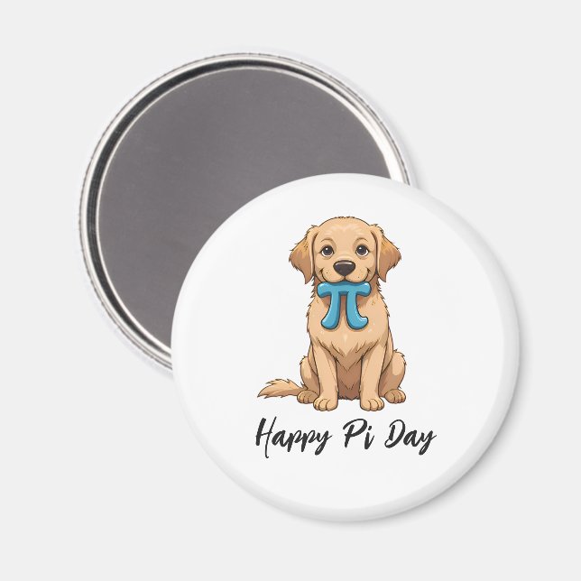 Pi Day Hund mit Pi Symbol | Happy Pi Day Magnet (Vorderseite/Rückseite)