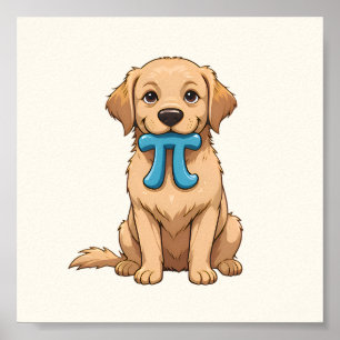 Pi Day Hund mit Pi Symbol Happy Pi Day Poster