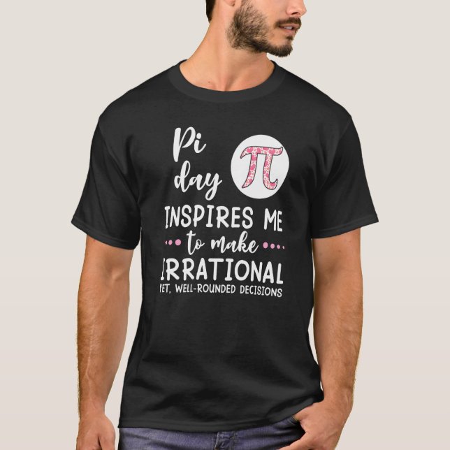 Pi Day Inspiriere Mich Mathe Pi Symbol Hearts Prin T-Shirt (Vorderseite)