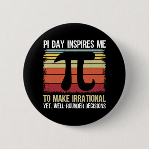 Pi Day Inspiriere mir, irrationale - Retro-Mathema Button